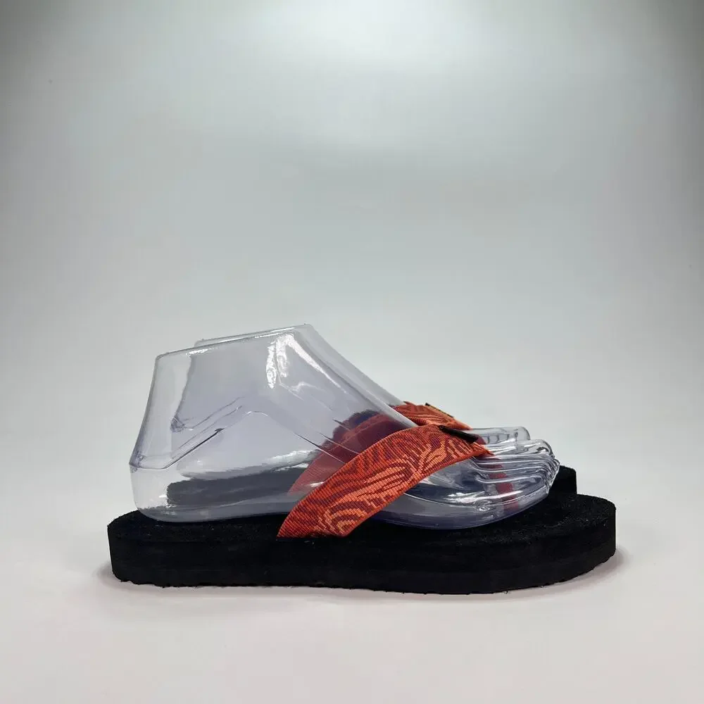 Teva Mush II Orange Black Comfort Flip Flops Thong Sandals 4198 Women's Size 7